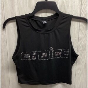 SHEIN Women's (Size M) Sleeveless Crew Neck Crop Top Graphic